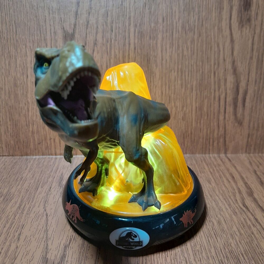 Jurassic Park World Nightlight KINGDOM T REX Lighted Lava Dinosaur LAMP 8” H